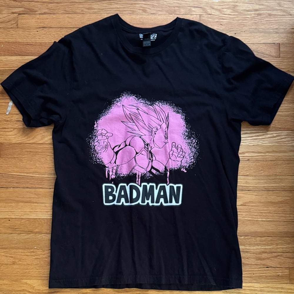 Hot Topic Black Tee with Pink Graphic